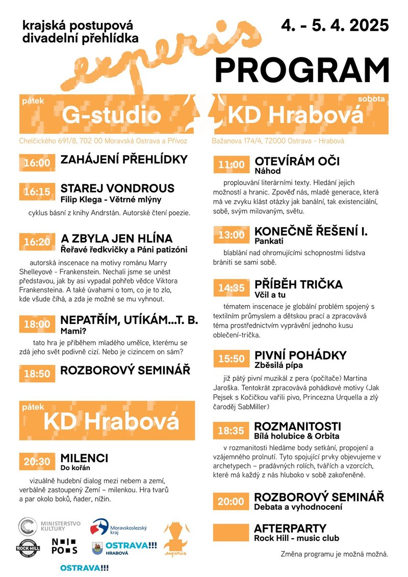 DNES ZAČÍNÁ V KULTURNÍM DOMĚ KRAJSKÁ DIVADELNÍ PŘEHLÍDKA