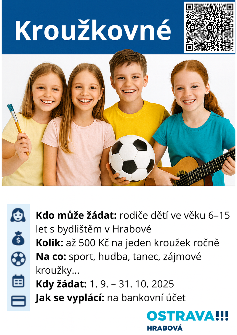 PŘIPOMÍNÁME MOŽNOST POŽÁDAT SI O KROUŽKOVNÉ 